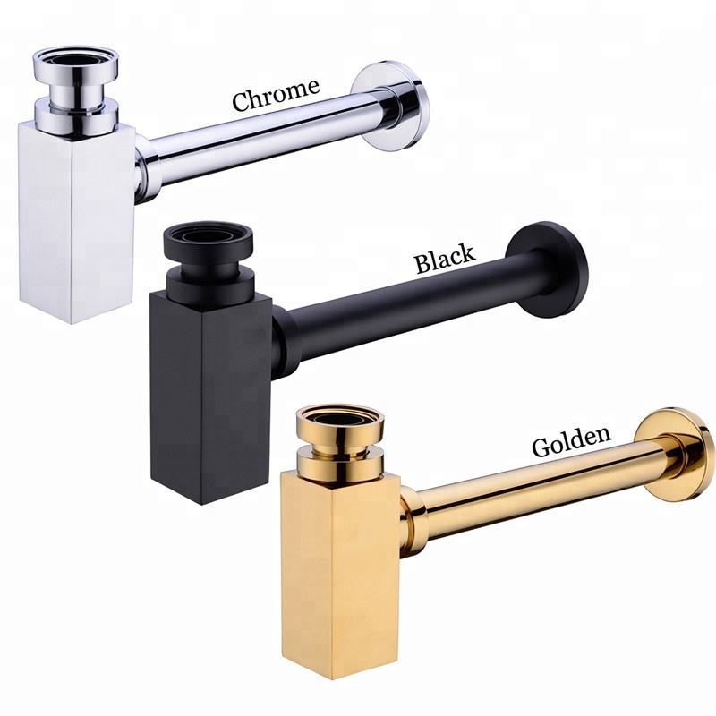 Bathroom Sink Vanity Basin Pipe Waste Drain Pipe Siphon Drainer P-Trap-Square