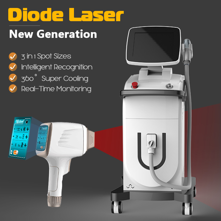 Tneħħija tax-xagħar Laser Tneħħija tax-xagħar Magni Diode Laser Triple Trio Laser 755 810 1064 Nm Diode 808nm Tneħħija tax-xagħar Magni tad-Depilazzjoni