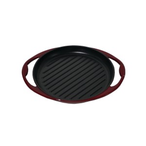 Cast Iron Two Ears Grill Griddle Pan Nonstick Coating Reversible BBQ Pan