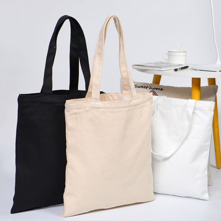 Promotional Custom Logo Printed Simple Style Organic Calico Cotton Canvas Tote Bag
