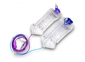 Enteral feeding double bag