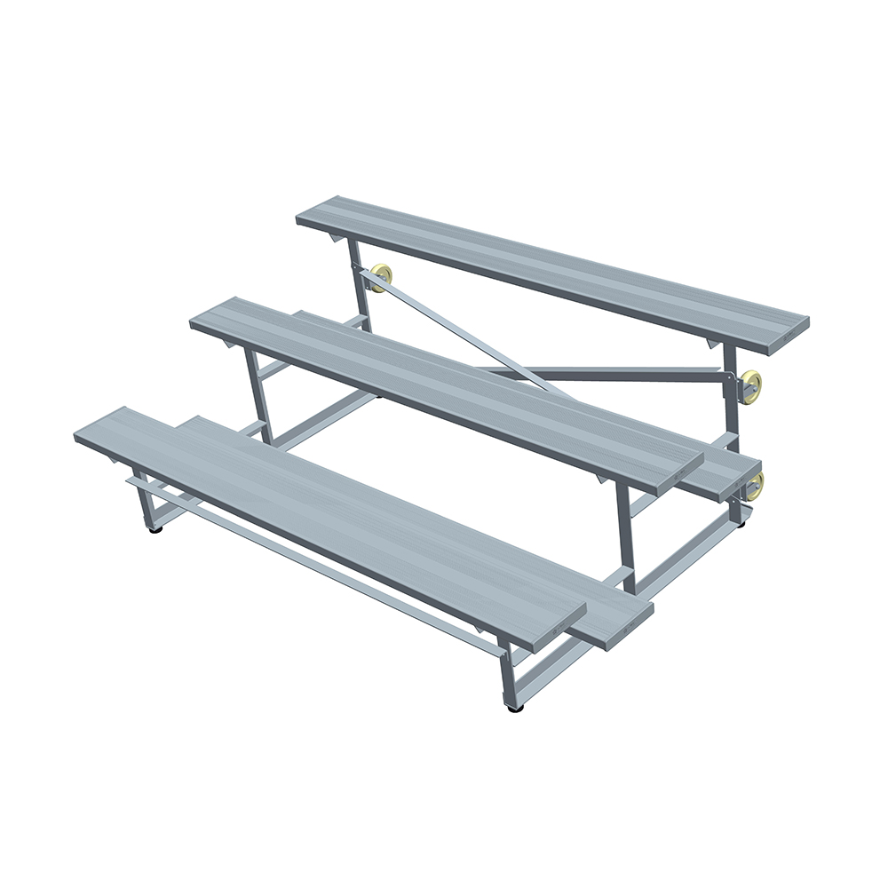 3-ranje Senp Kalite Aliminyòm Portable Bleachers Pou Deyò / Andedan kay la