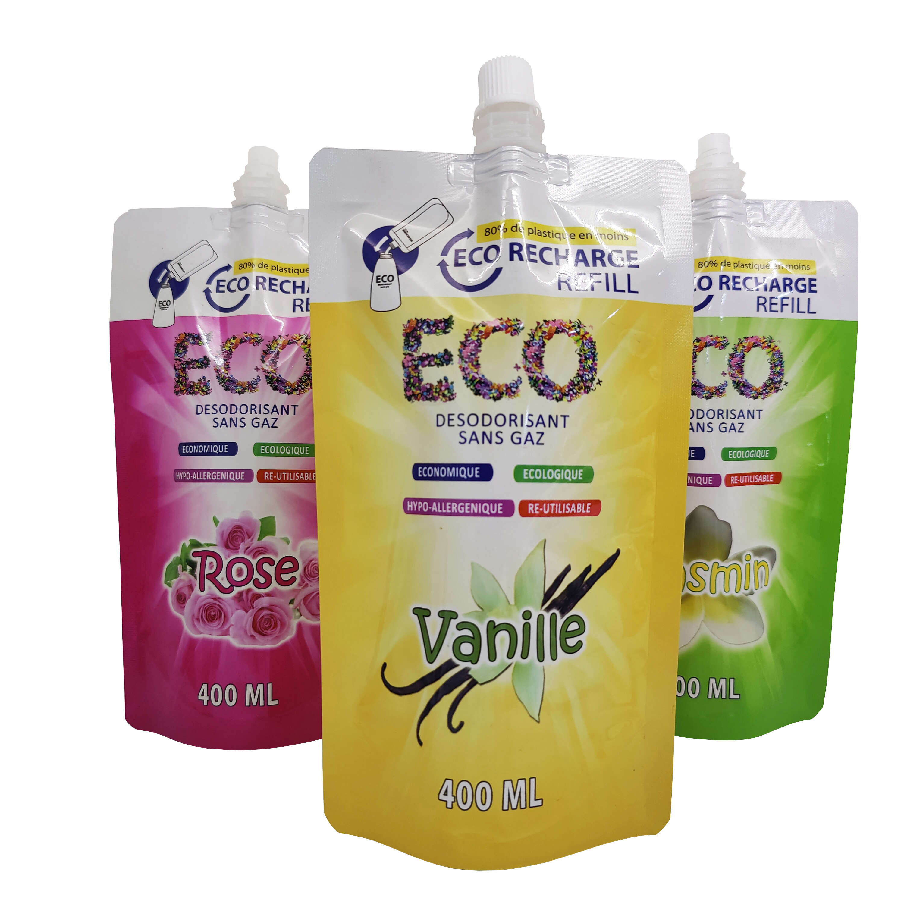 High Quality Detergent Packaging Pouch Deodorant Stand up Spout Plastic Bag
