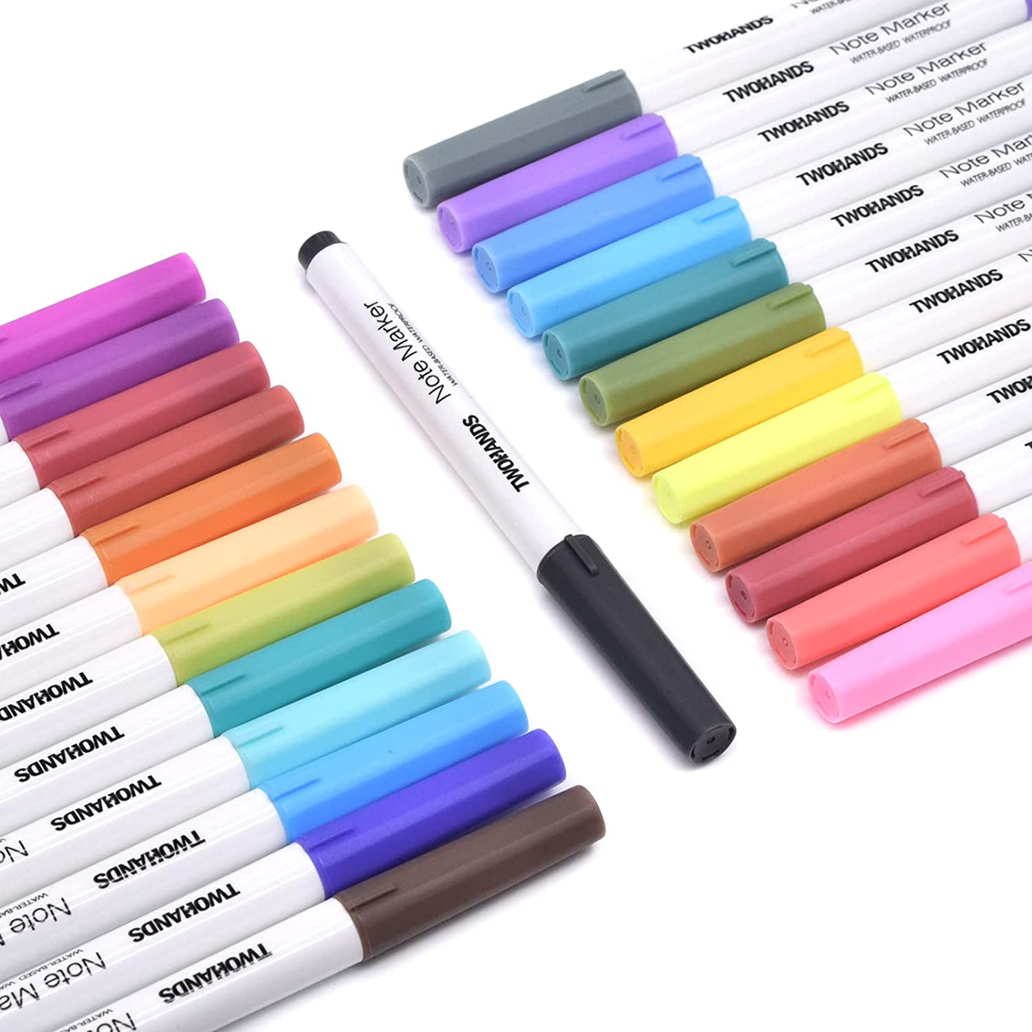 TWOHANDS Note Marker Highlighter, 25 Pastel Colors,21380
