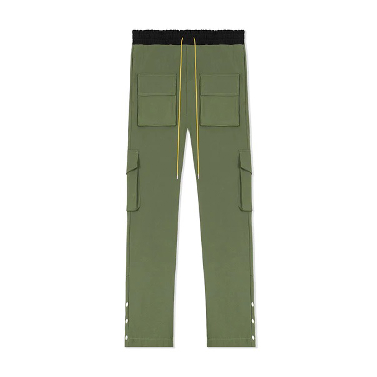 Street Style Men’s Snap Leg Pockets Olive Cargo Pants