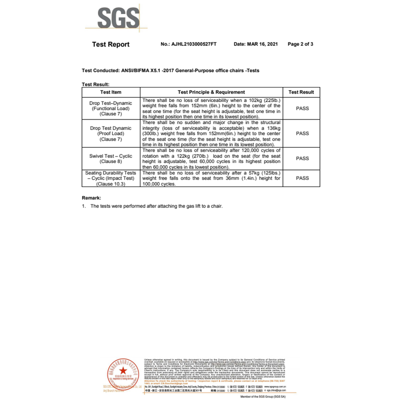 ANSI-BIFMA-Test-Rapport-2