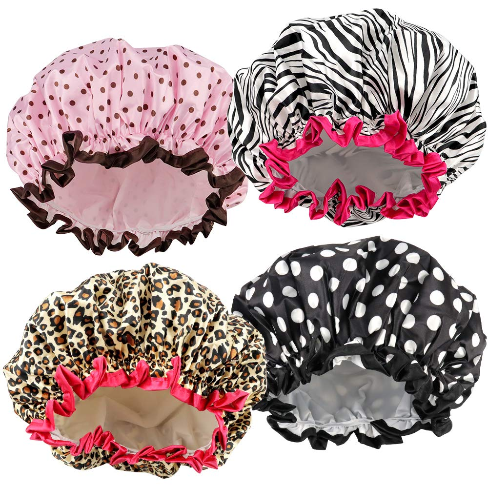 Shower Cap for Women Hair Bath Caps  Waterproof Bathing Hat