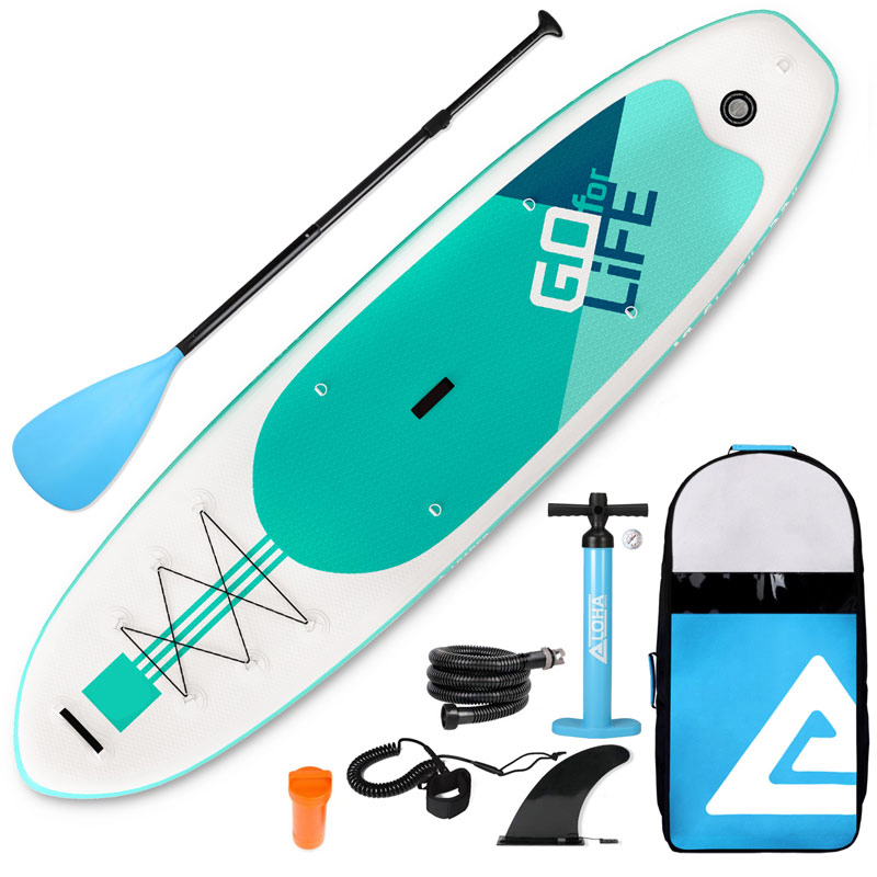 Portebla Ŝveligebla Stand Up Paddle Board por plenkreskuloj SUP kun stoka tornistro