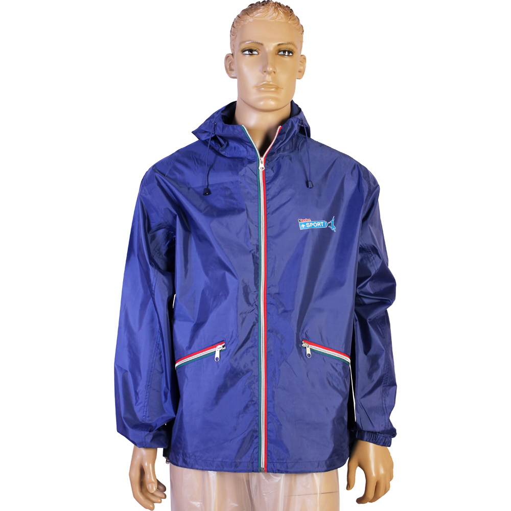 Pria OEM packable pocket hooded rain waterproof windbreaker jacket dengan OEM logo