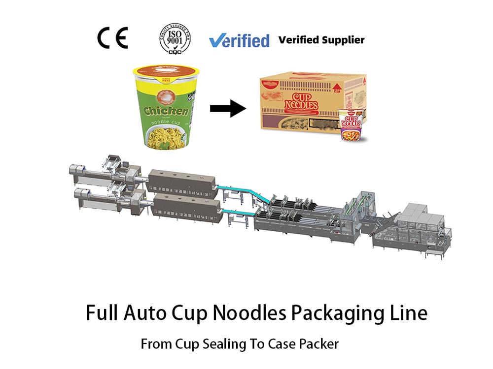 Automatic cup instant noodle packaging line