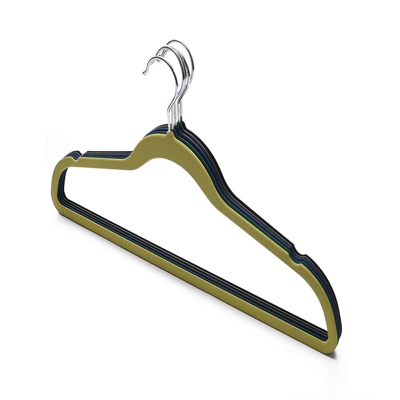 Manufacturer Wholesale Thin Space Saving Plastic Clothes Hanger With Rubber Coating