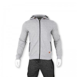 Jaket track hoodie ritsleting pria