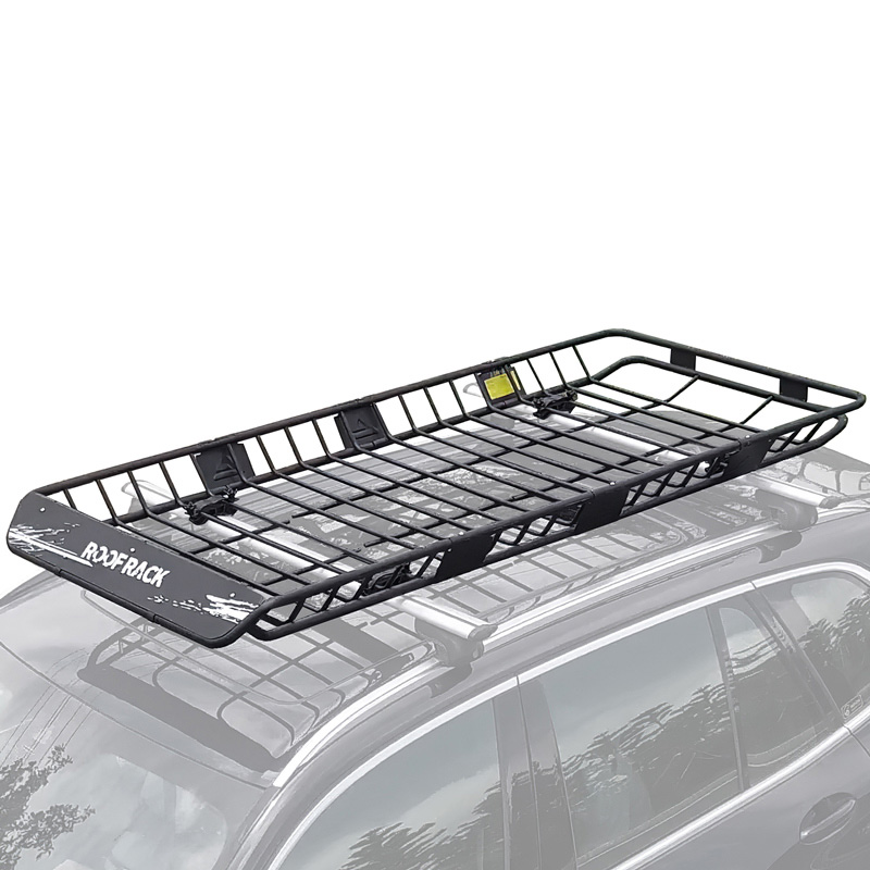 Hoʻonui ʻia ʻo Roof Rack Carrier Basket me ka hoʻonui 64”x39”x5” no nā kaʻa kaʻa SUV