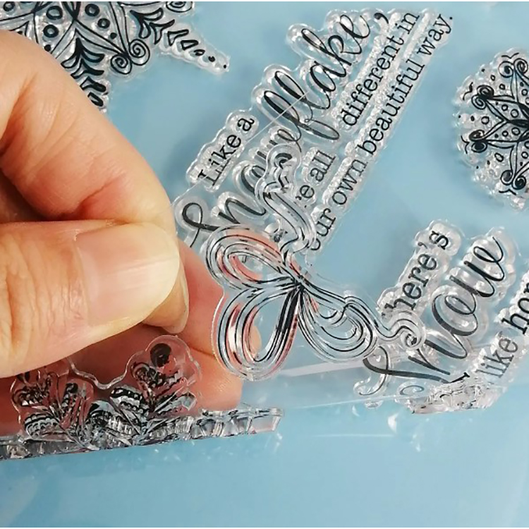 8CP88 Kirisimasi Silicone Snowflake Theme DIY Clear Stamp