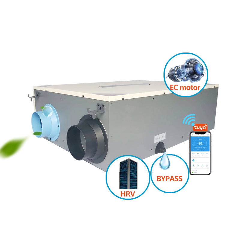 Bypass Heat Recovery ventilation system with intelligent controller