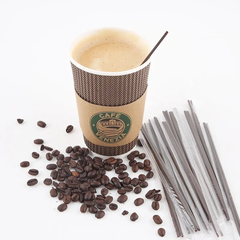 Customize Disposable 5 inch Plastic Coffee Stirrer Straw