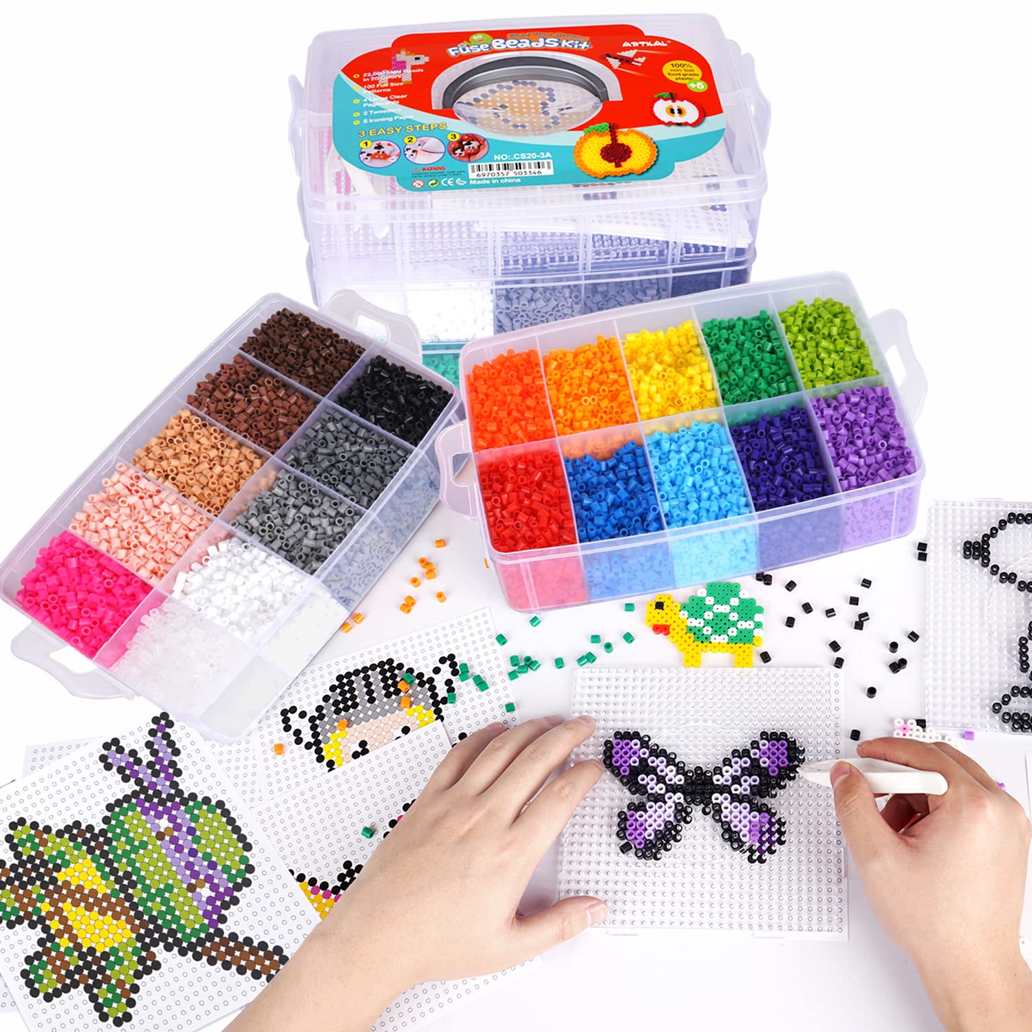 OEM&ODM DIY Craft Toy  Bead Kits 3 Layler Hama Perler Fusion Beads kits