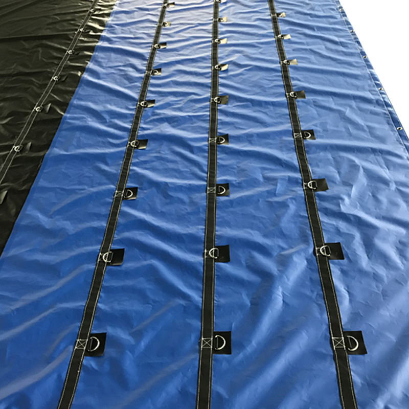 24’*27’+8′x8′ Heavy Duty Vinyl Waterproof Black Flatbed Lumber Tarp Truck Cover