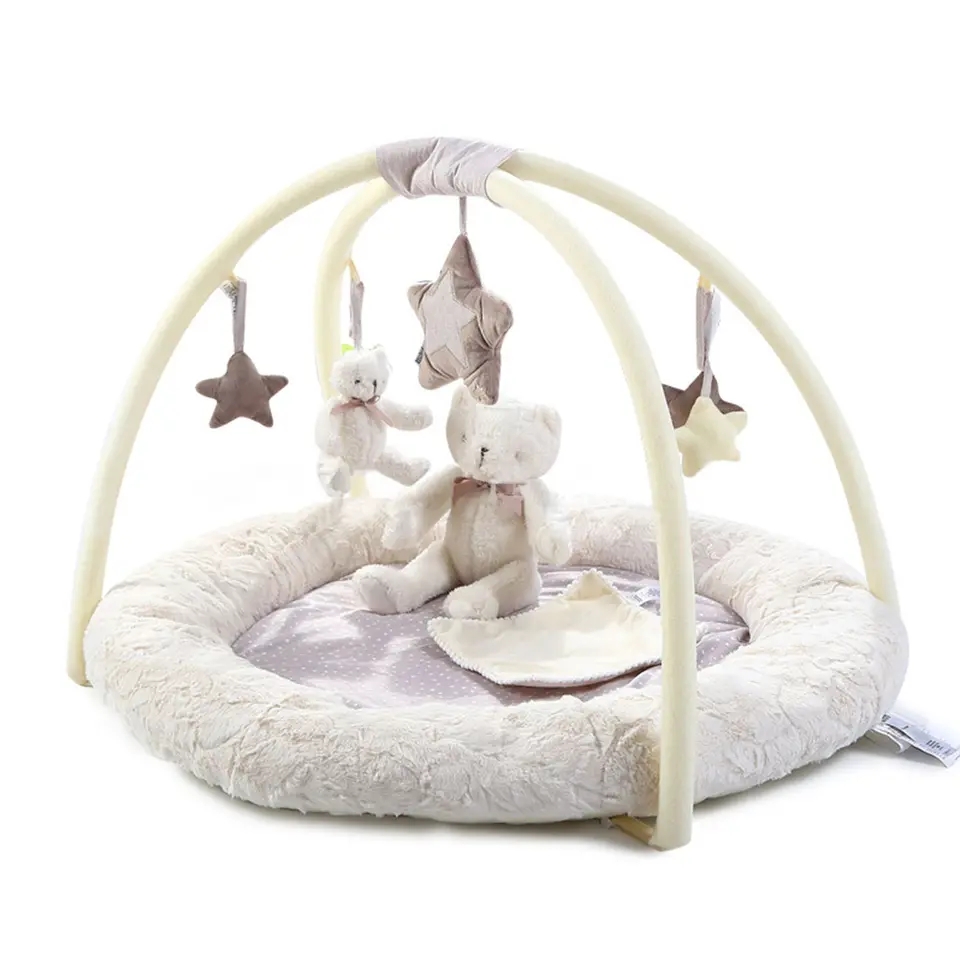 Soft cute design educational gym play mat for 0-2 years babies