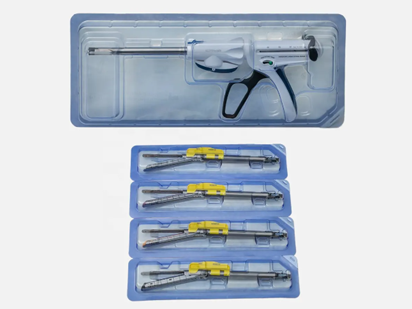 Disposable laparoscopic linear cutting stapler and cutting components