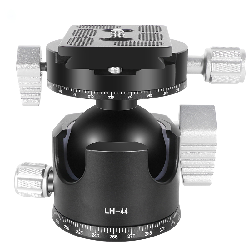 Aluminum CNC Machined heavy duty Low Profile Hydraulic Gimbal Fluid camera ball head Mount with Quick Release Plate