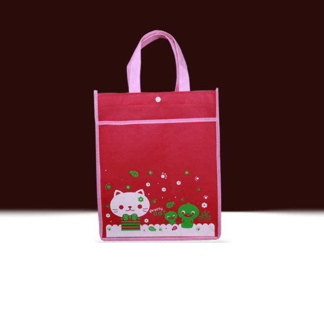 Promotional PP Reusable Eco-friendly Advertising Tote Red Non Woven Shopping Bag