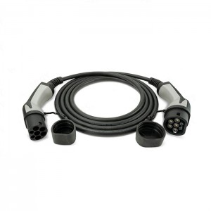 EV Cable (16A 3 Wajiga 11KW) oo leh 16ft/5m Nooca 2 Dheddig ilaa Lab