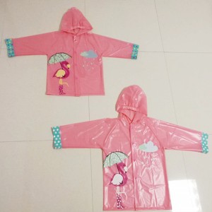 Popular cute PVC raincoat with customized color changing print for children