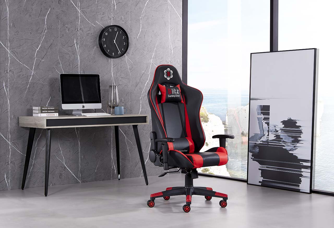 Lumbar Support-5 bilen ýaryş stili sazlanylýan PC oýun oturgyjy