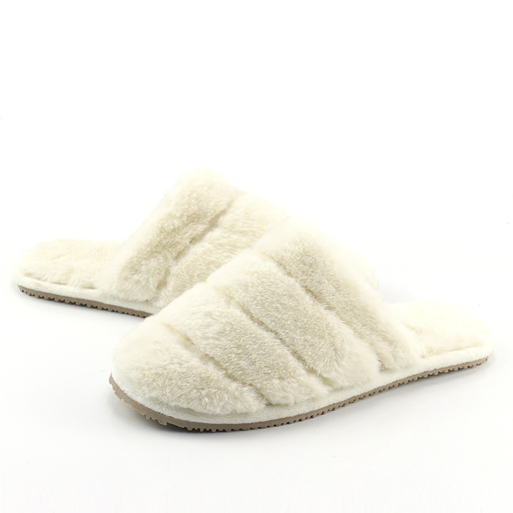 White Furry Slippers