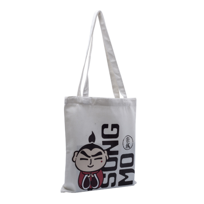 Promotional blank cotton tote grocery canvas bags with custom printed logo