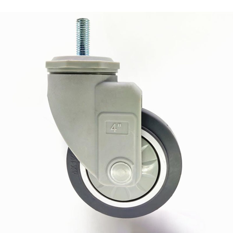 125mm Threaded Stem TPR Caster Swivel Wheel Non-marking