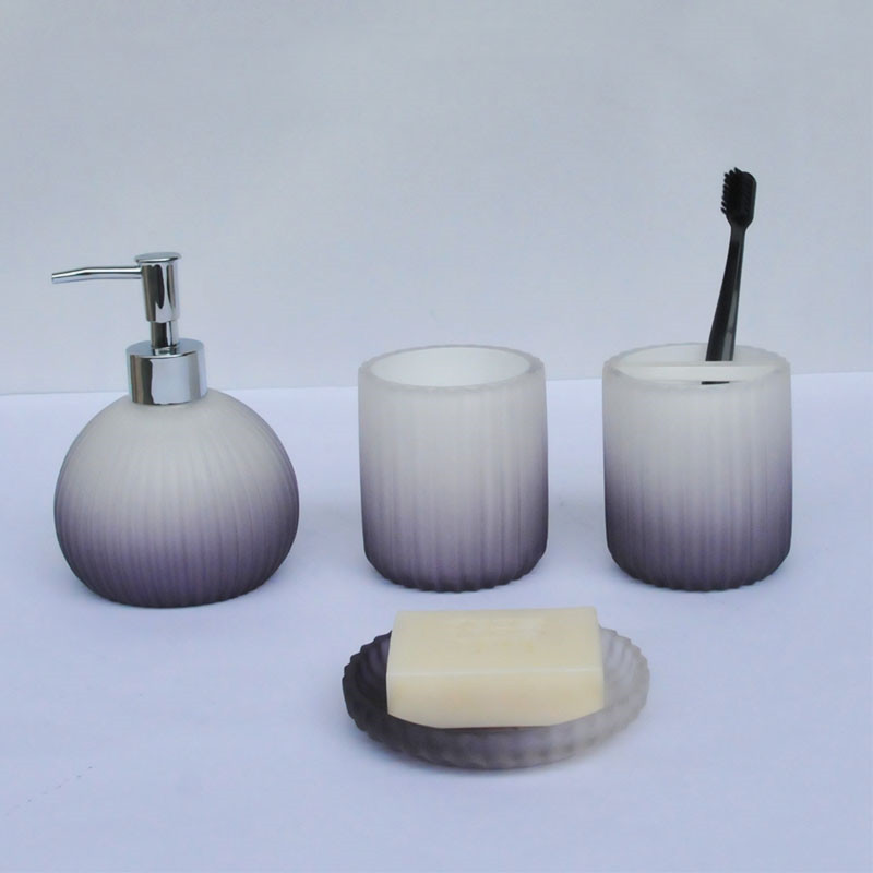 Resin Bathroom set similar to visual effect of sand-blast glass