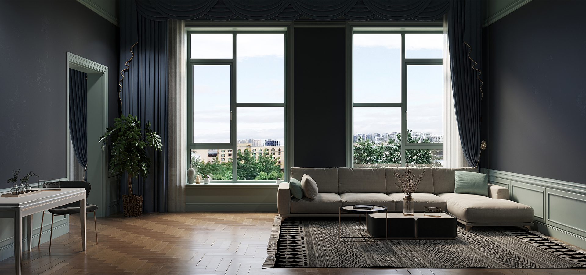 Soundproof aluminum window GLW85
