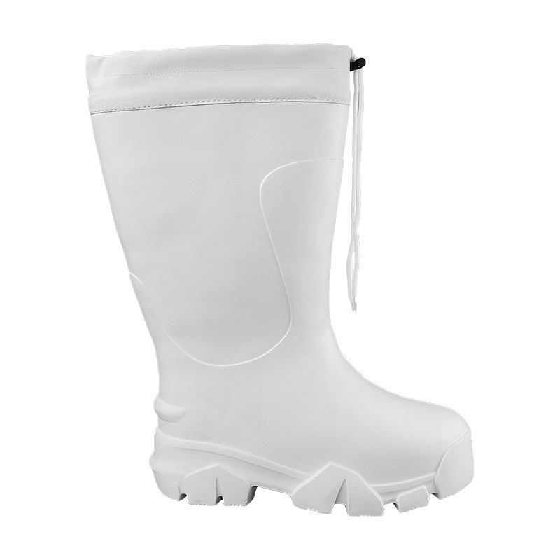 Lightweight EVA Rain Boots White for Food Industrial Cold Weather