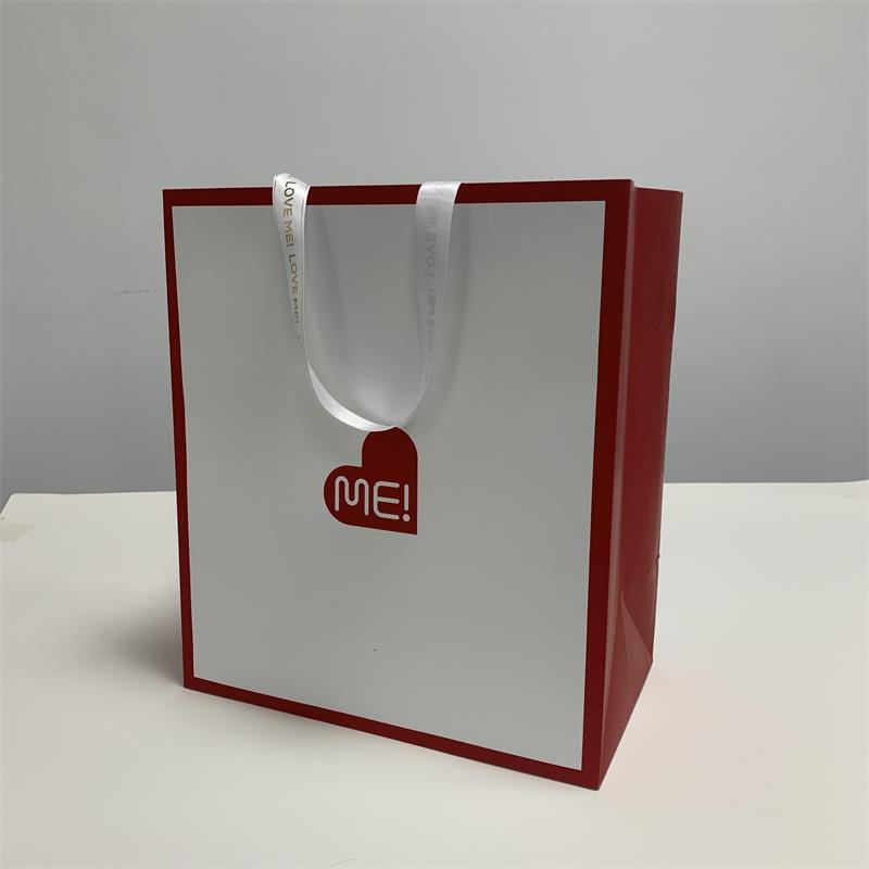 wholesale custom logo print ribbon handle clothing gift shopping kraft paper bag