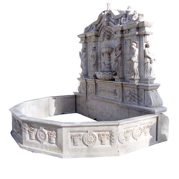 European water landscape stone marble wall fountain