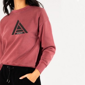 2020 pinakabagong Women's crewneck na may burda sa harap ng pang-adulto na round neck na sweatshirt