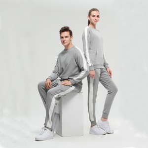 2021 bagong season na customized na crewneck at pang-ibaba na mga tracksuit para sa mga mahilig marl grey