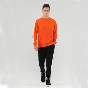 2021 new season customized crewneck and bottom tracksuits for lovers orange color