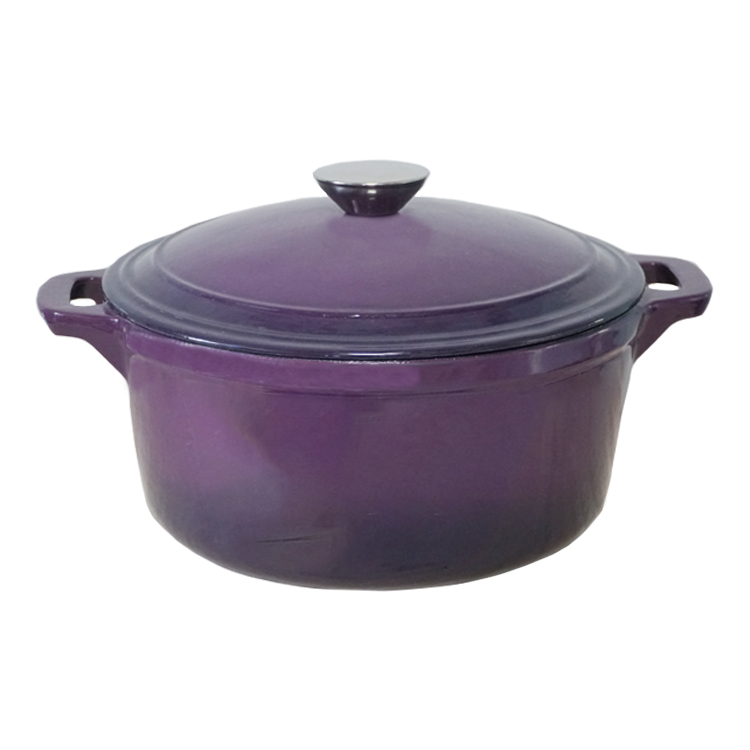 New Design Non Stick Enamel Coating Cast Iron Casserle Round Shape Cast Iron Dutch Oven Soup Pot Kitchen Cooking