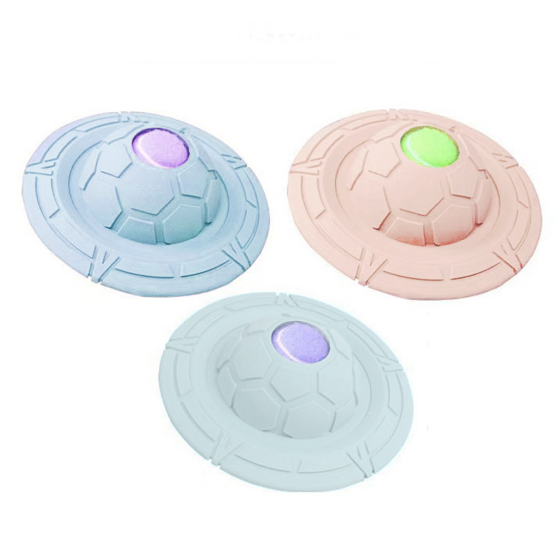 original design UFO shape natural rubber hiding food Chew Toy