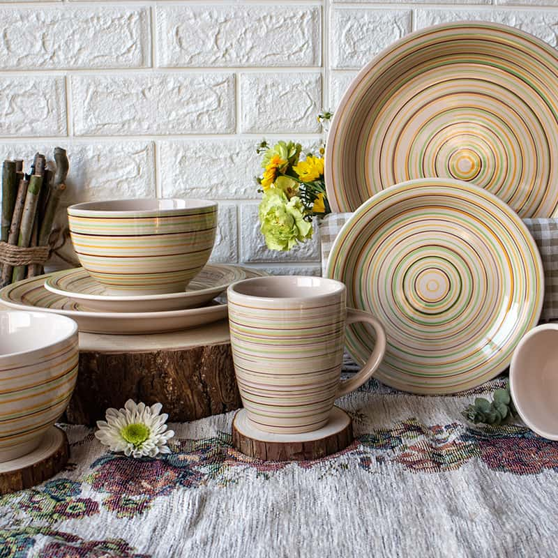 Stoneware Hand Printing Ceramic Tableware