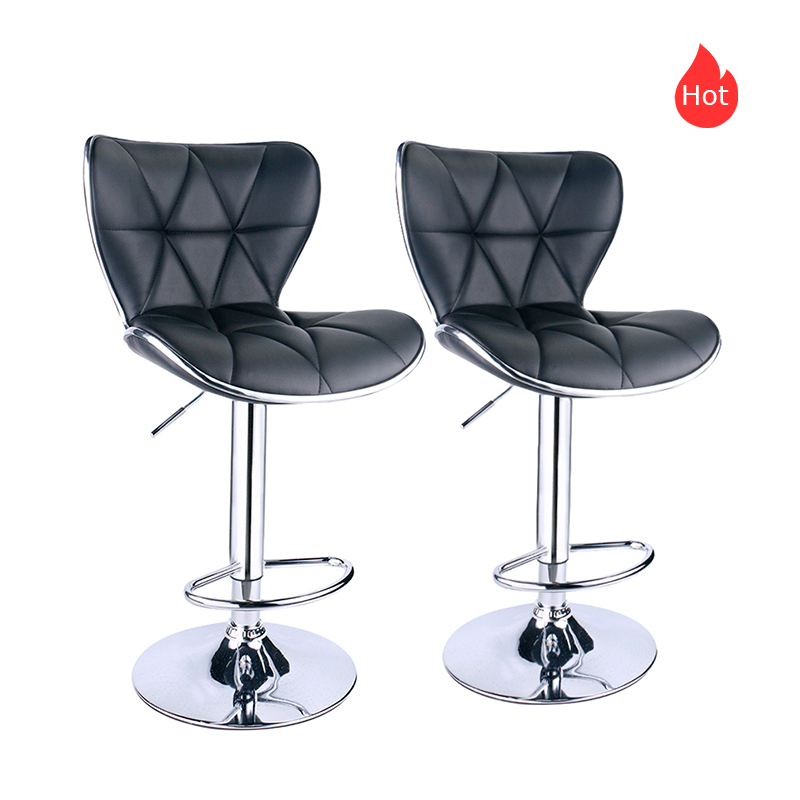 Set de 2 scaune de bar reglabile cu spatar și design de scaun în diferite culori Set de 2