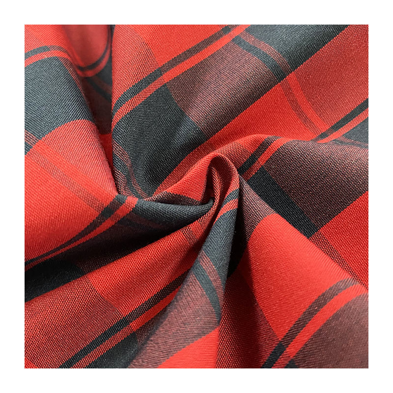 Cotton Nylon Blend Spandex Plaid Pattern Yarn Dyed Stretch Fabric