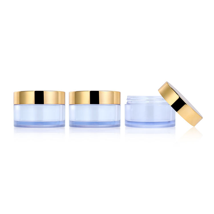 Custom logo 50g transparent acrylic skin care packaging round empty plastic cosmetic cream container jar