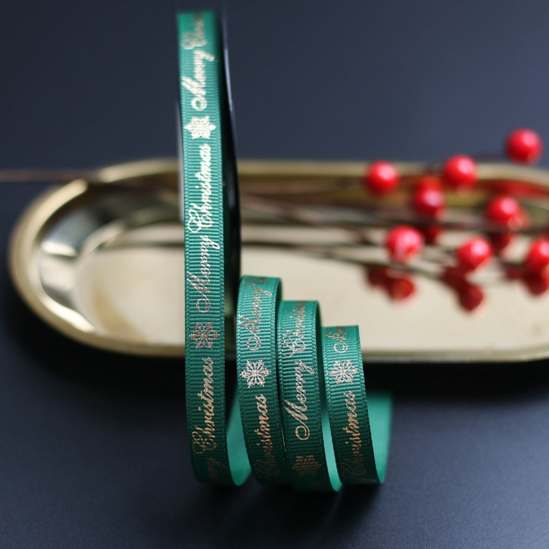 1cm Polyester Grossgrain Gift Christmas Ribbons