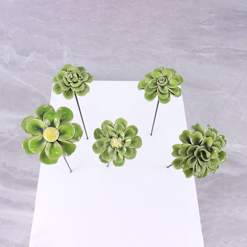 Unique and Elegant Handmade Decoration Ceramic Flower Plant Pick