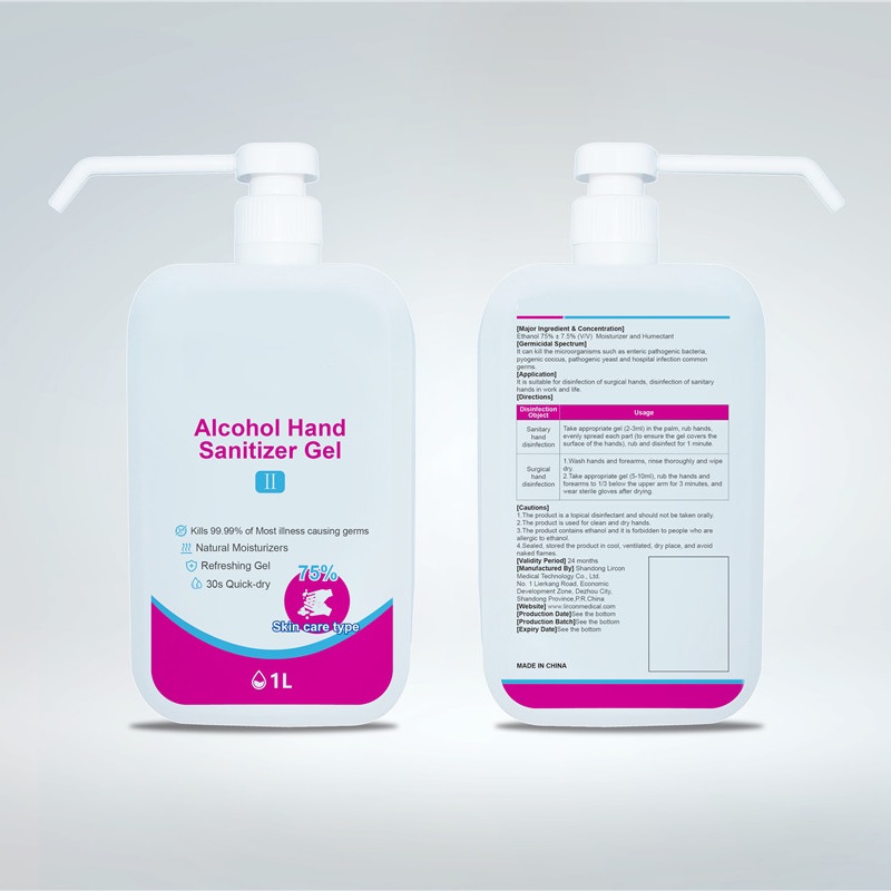 Boleng bo Phahameng ba Antibacterial 75% Alcohol Hand Sanitizer Gel