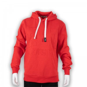 Men’s  hoodie pullover with three-dimensional embroidery fleece cotton